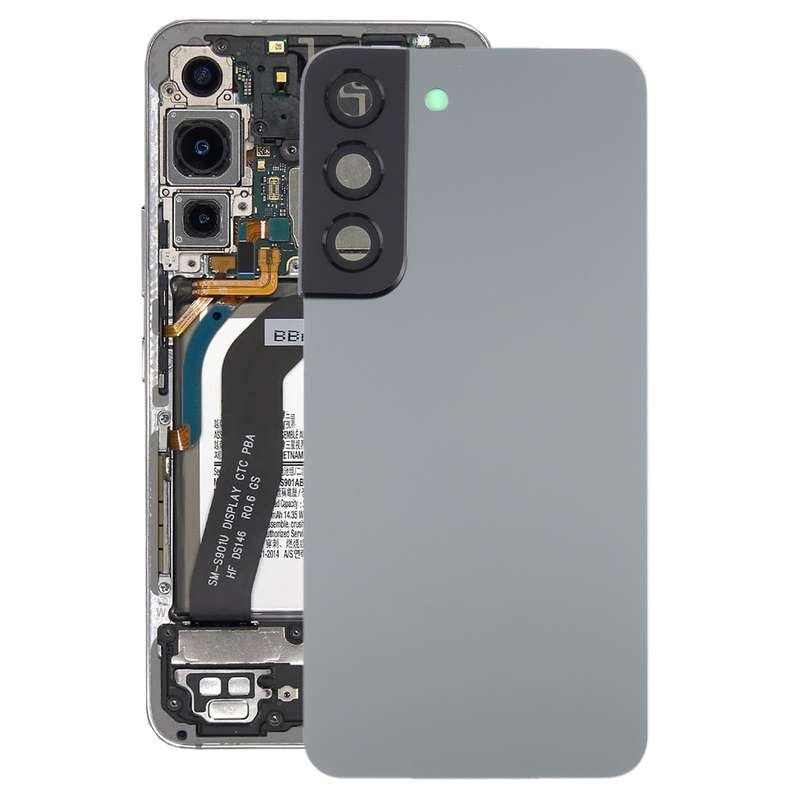 For Samsung Galaxy S22 5G SM-S901B Battery Back Cover with Camera Lens Cover (Grey)