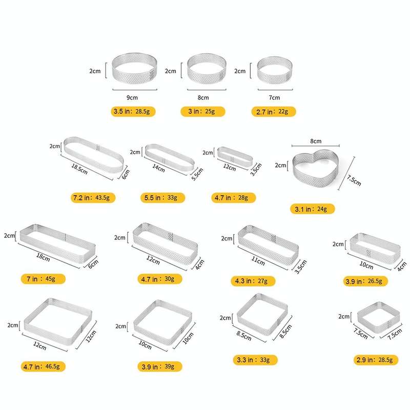 BN1006 Stainless Steel Mousse Circle Thickened Perforated Cake Mold DIY Baking Tools, Specificati...