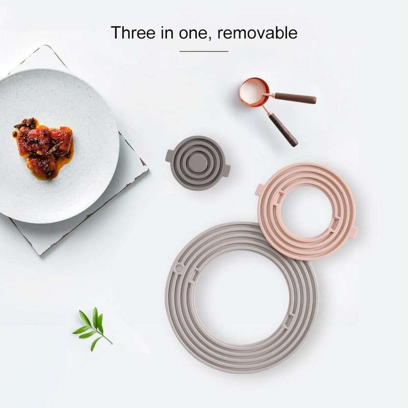 3 in 1 Round Silicone Heat Insulation Pad High Temperature Resistant Multifunctional Tableware Pa...