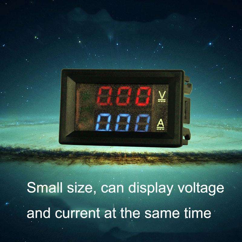 Dual-Display Voltage Current Meter Digital DC Voltage Meter, Specification: 10A (Red Blue)