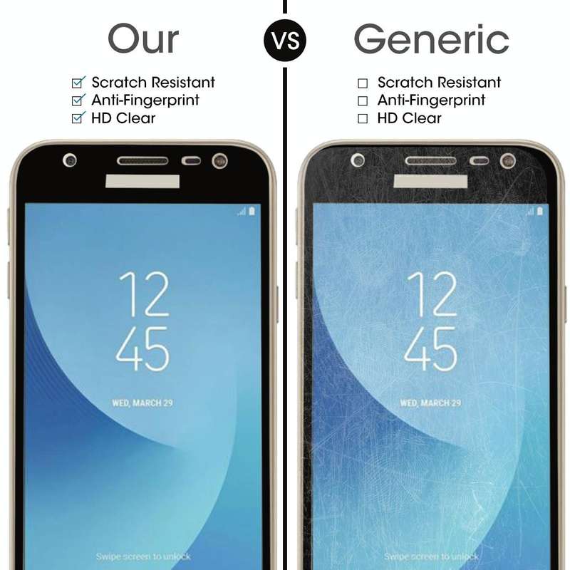 For Galaxy J3 (2017) (EU Version) 0.26mm 9H Surface Hardness 2.5D Curved Silk-screen Full Screen ...