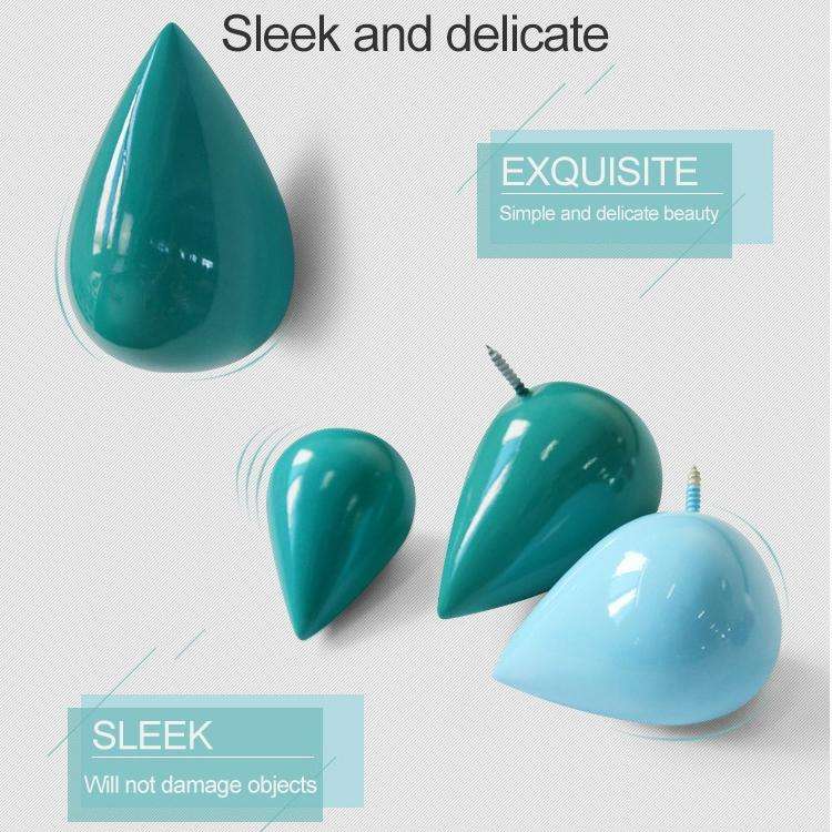 Creative Water Droplets Wall Hooks Home Decoration Resin Mural 3D Coat Hook Single Hooks Wall Han...