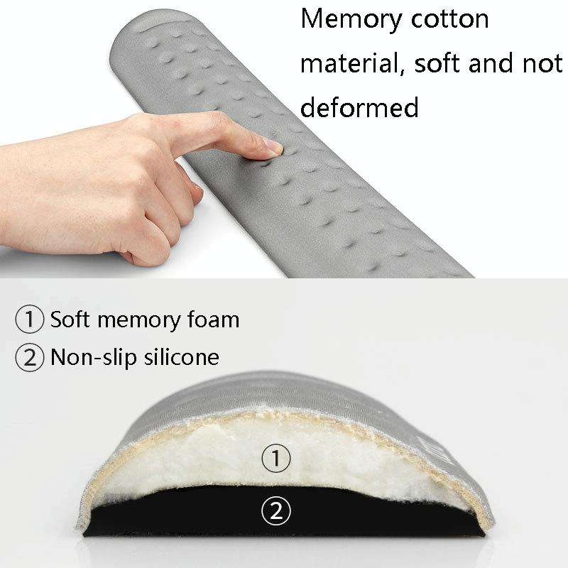 Baona Silicone Memory Cotton Wrist Pad Massage Hole Keyboard Mouse Pad, Style: Mouse Pad (Gray)