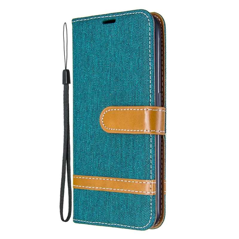 For Galaxy A01 Color Matching Denim Texture Horizontal Flip Leather Case with Holder & Card Slots...