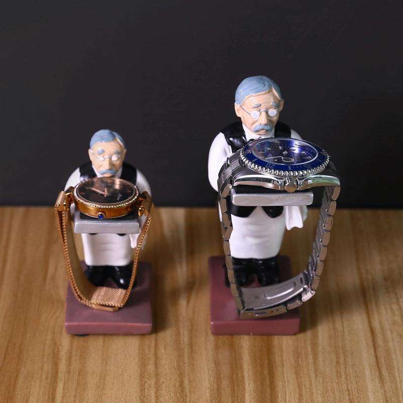 Watch Shelf Support Decorative Ornaments Watch Storage Box Display Stand, Item No.: Large Old Butler