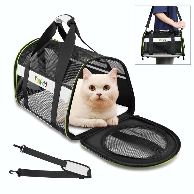FUNADD Pet Travel Carrier Bag Shoulder Foldable Tote Bag(Grey)