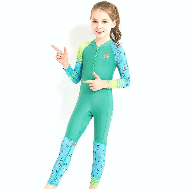 DIVE & SAIL LS-18822 Children Diving Suit Outdoor Sunscreen One-piece Swimsuit, Size: XXL(Girl Gr...