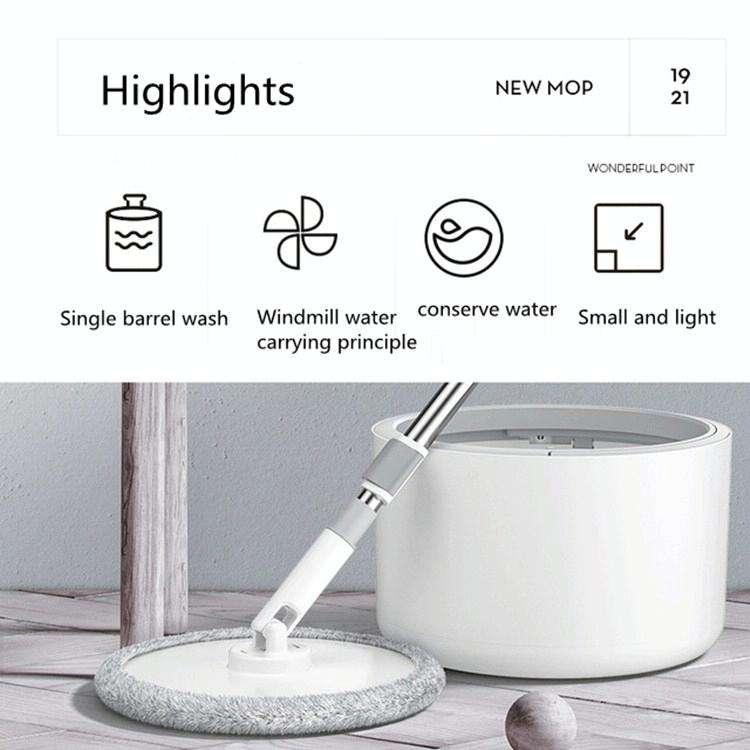 Single Bucket washing And Spinning Rotary Mop, Color:White