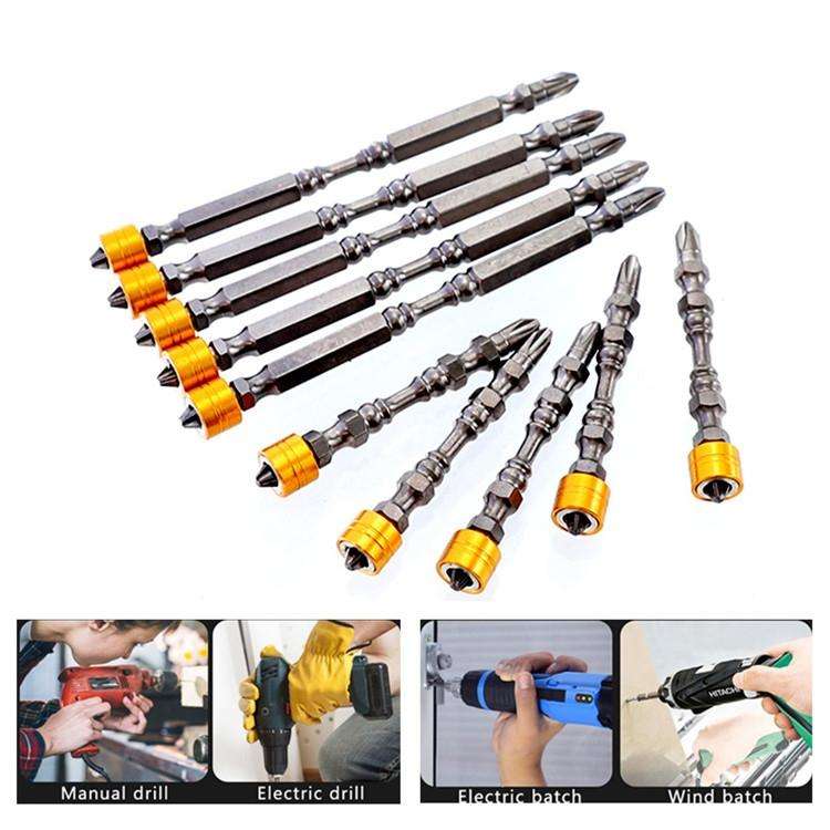 5 PCS Electric Screwdriver Bit Double-headed Cross Magnetic Ring Bit, Specification:65mm