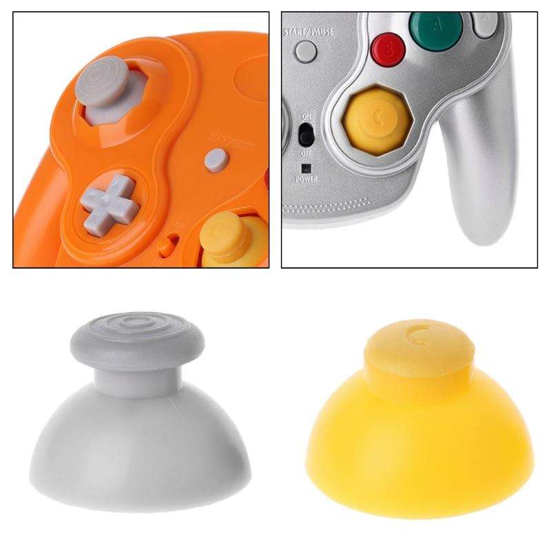 For Nintendo Gamecube NGC Controller 10pcs Joystick Cap Replacement Parts(Yellow)