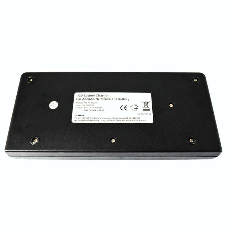 100-240V 12 Slot Battery Charger for AA / AAA / NI-MH / NI-CD Battery, with LCD Display, US Plug