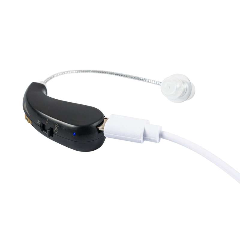 Portable Rechargeable Invisible Hearing Aid US Plug(Black)