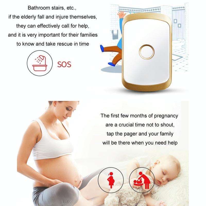 CACAZI C20 Two To Three Wireless Pager For The Elderly Home Care Waterproof Emergency Pager, EU P...