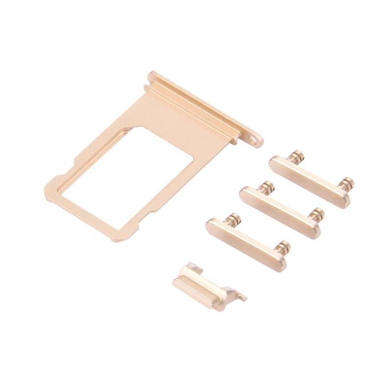 Card Tray + Volume Control Key + Power Button + Mute Switch Vibrator Key for iPhone 7 Plus(Gold)