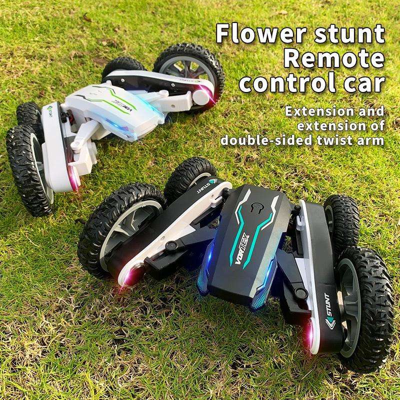 1:24 2.4G Flowering Stunt Car RC Double Deformation Remote Control Car Twisting Rotating Toy Car(...