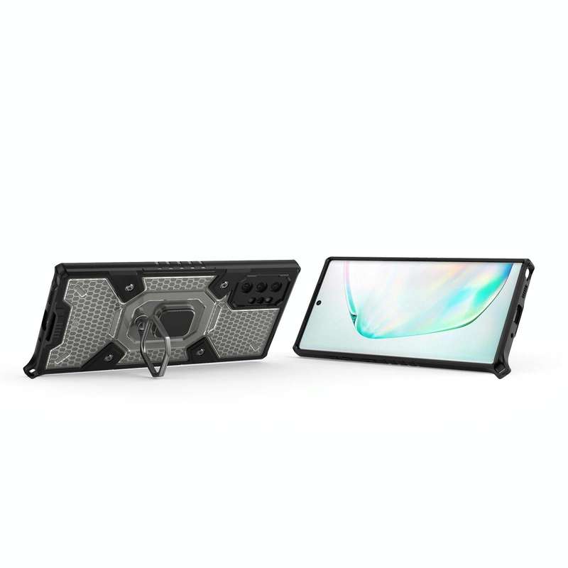 For Samsung Galaxy Note10+ Space PC+TPU Ring Holder Protective Case(Silver)