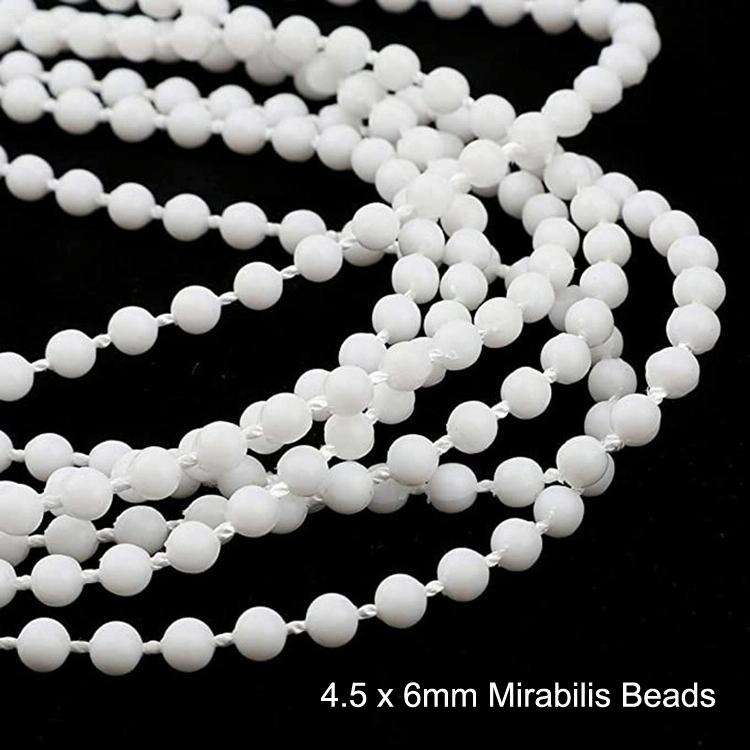 2PCS 10m Bead Chain White Beads Shutter Venetian Blinds Curtain Accessories 4.5 x 6mm Mirabilis B...