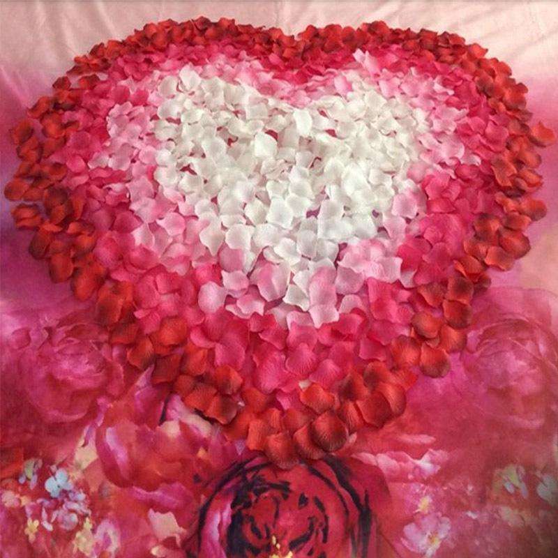 1000pcs / 10 Pack Artificial Wedding Rose Petals Flowers Wedding Decorations(Yellow)