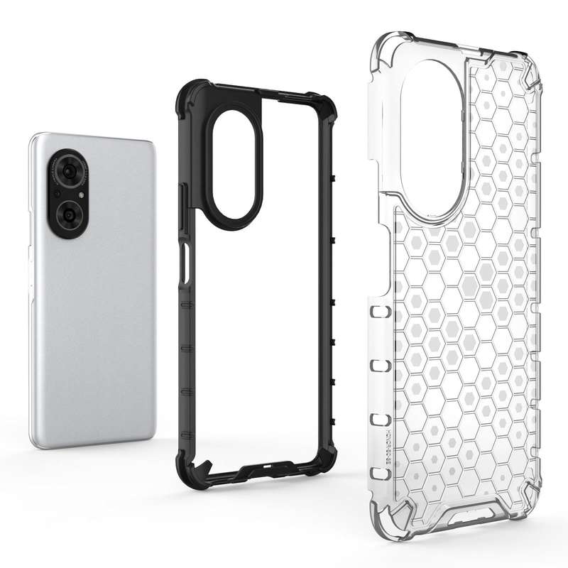 For Honor 50 SE / Huawei nova 9 SE Shockproof Honeycomb PC + TPU Phone Case(Black)
