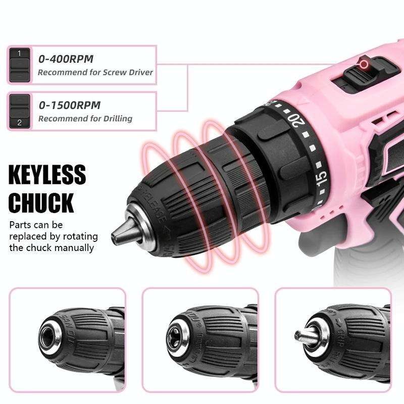 HILDA 12V Cordless Impact Drill Electrical Screwdriver, Plug: UK Plug