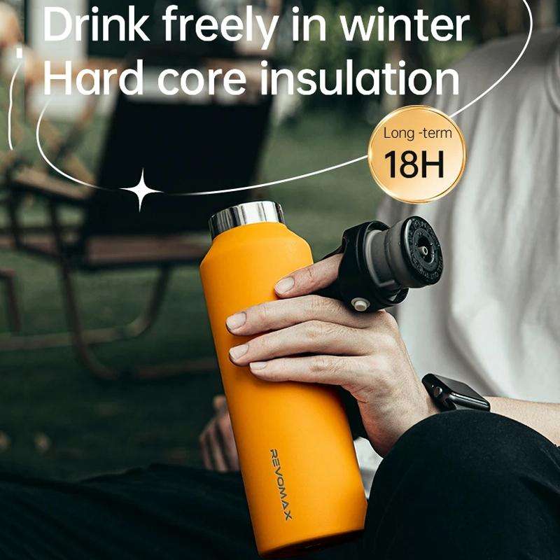 REVOMAX Stainless Steel Vacuum Flask Outdoor Car Vacuum Flask, Capacity 365ml (Bubble Blue)