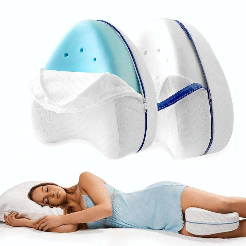 Body Memory Cotton Leg Pillow Sleeping Orthopedic Sciatica Back Hip Joint for Pain Relief(White I...