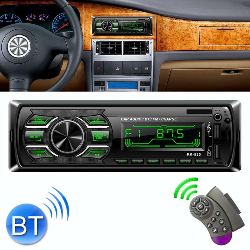 RK-535 Car Stereo Radio MP3 Audio Player with Remote Control, Support Bluetooth Hand-free Calling...