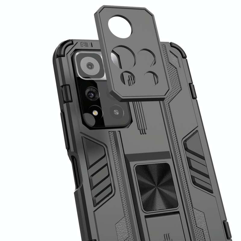 For Xiaomi Redmi Note 11 Pro Supersonic PC + TPU Shock-proof Phone Case with Holder(Silver)