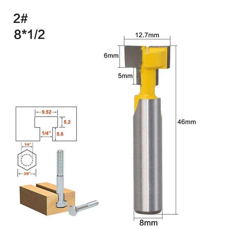 Woodworking Milling Cutter 8-handle Keyhole Cutter Photo Frame Wall-mounted T-type Keyhole Cutter...