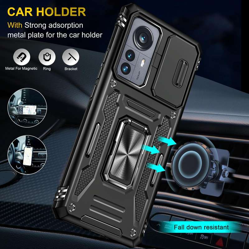 For Xiaomi 12 Pro Armor PC + TPU Camera Shield Phone Case(Black)