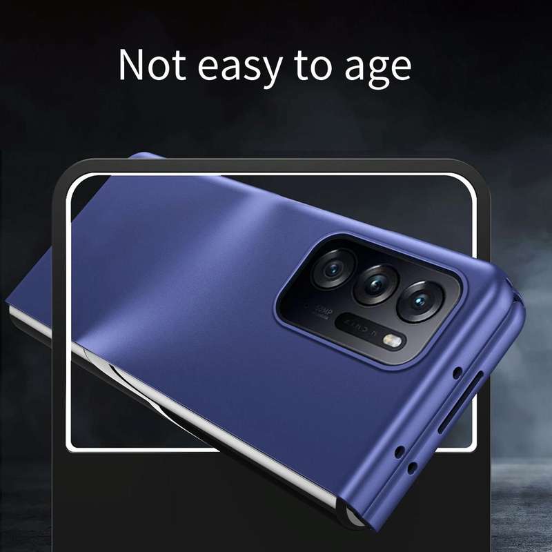 For OPPO Find N Folding Skin Scrub Plain Leather Phone Case(Black)
