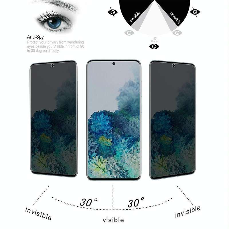 For Samsung Galaxy S20+ 0.3mm 9H Surface Hardness 3D Curved Surface Privacy Glass Film