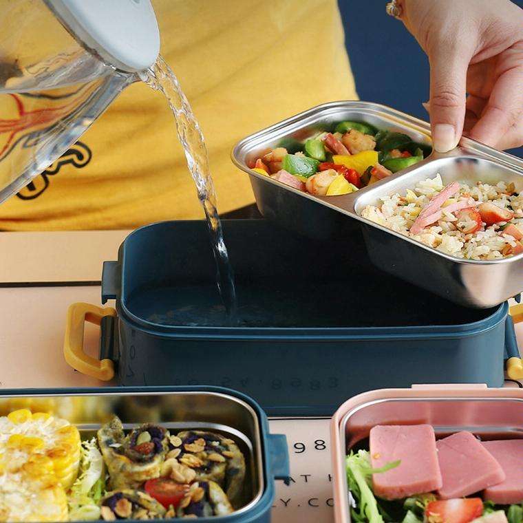 Large Capacity Refillable 304 Stainless Steel Insulated Lunch Box, Specification: 1.6L (Blue)