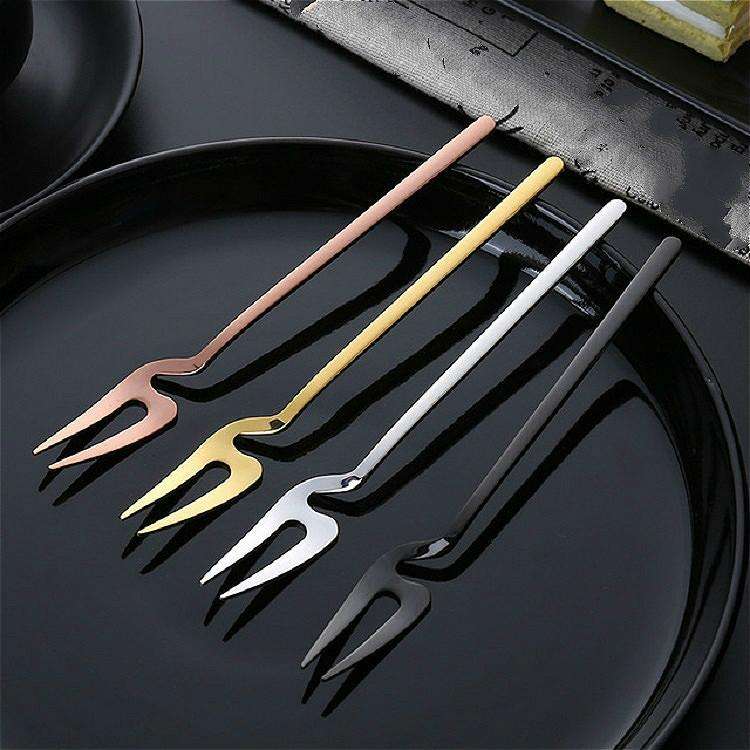 Stainless Steel V-shaped Wall Hanging Design Simple Coffee Spoon Fork Creative Long Handle Stirri...