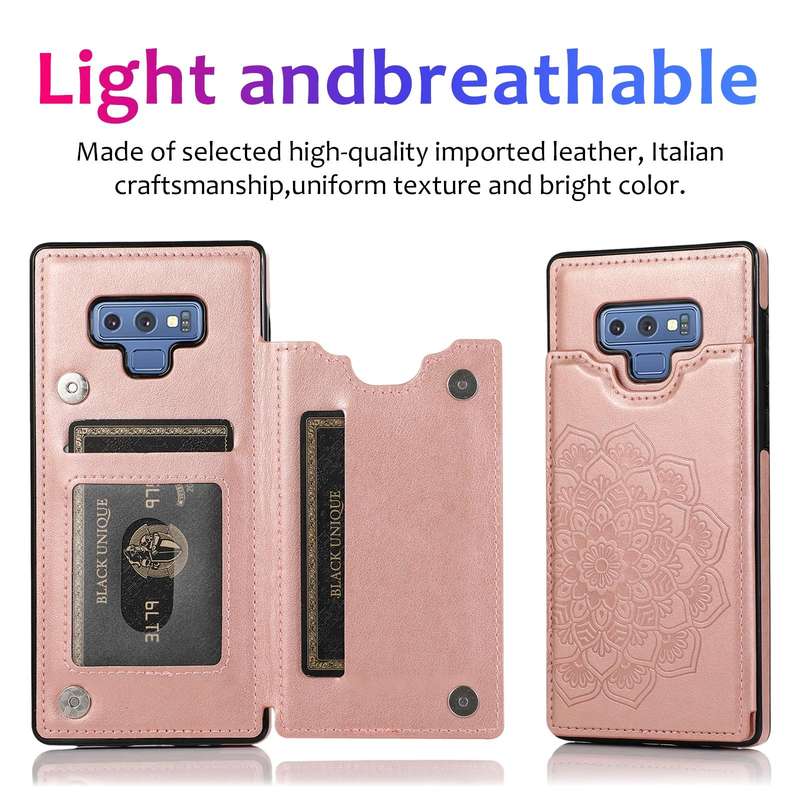 For Samsung Galaxy Note9 Double Buckle Mandala Pattern PU+TPU Protective Case with Card Slots & H...