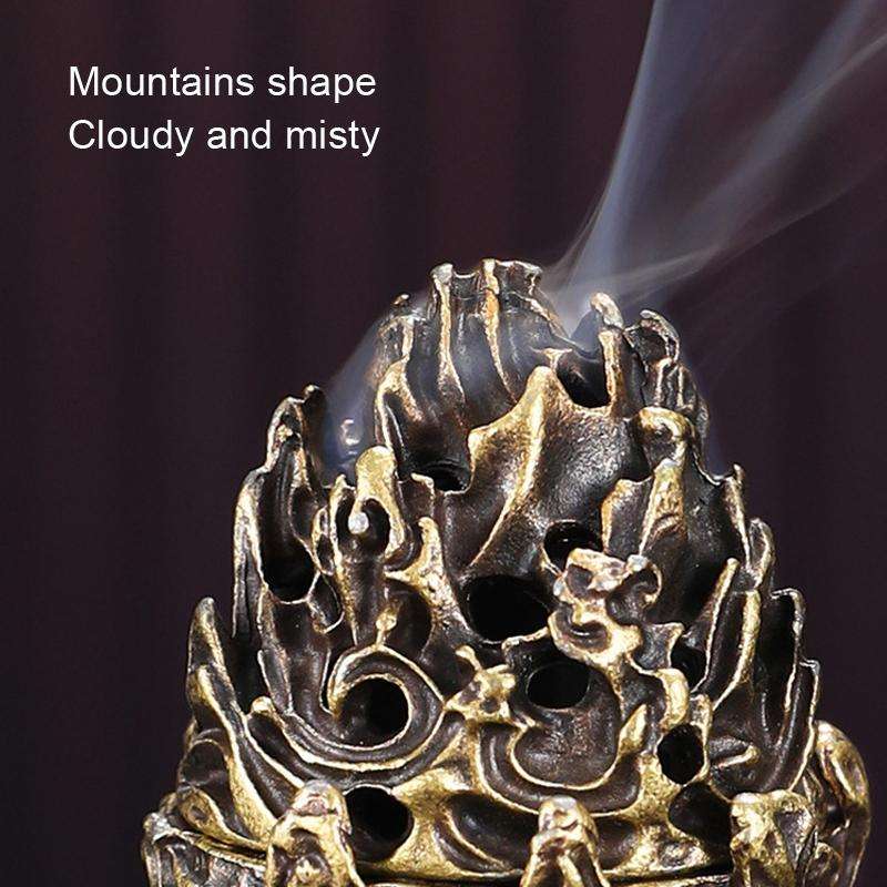 Vintage Indoor Incense Burner Copper Alloy Incense Burner Ornament, Size: Small Copper Color