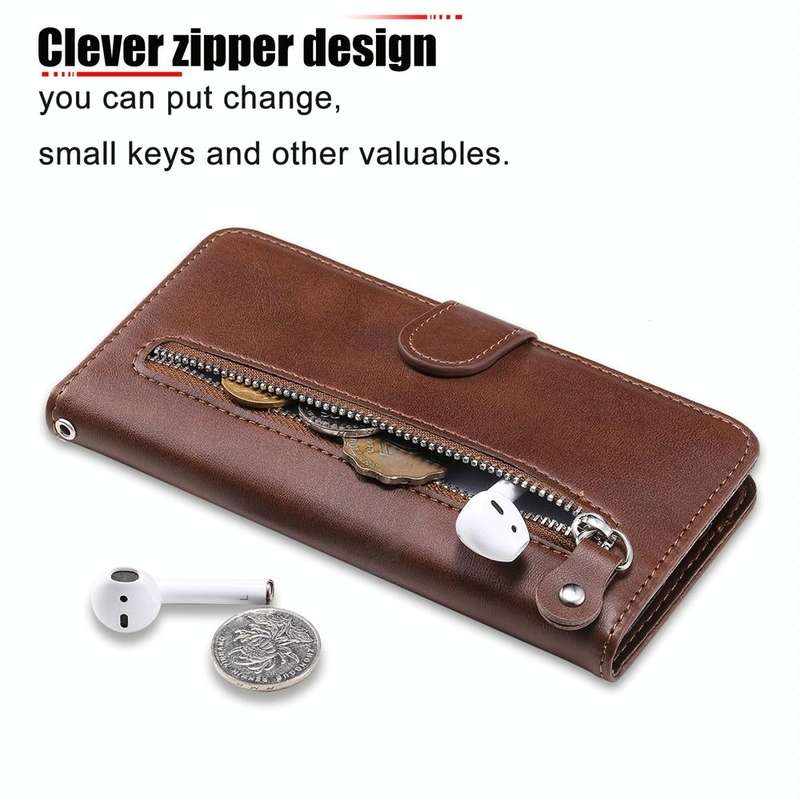 For vivo Y36 4G / 5G Global Fashion Calf Texture Zipper Leather Phone Case(Brown)