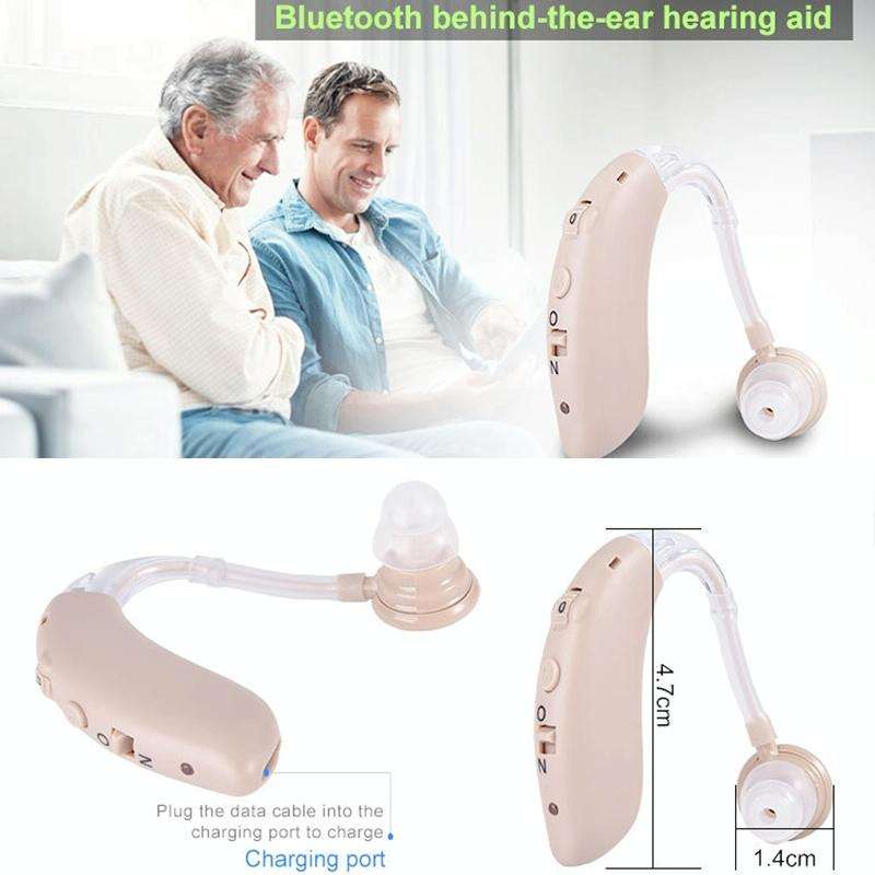 G25 Bluetooth Hearing Aid Elderly Sound Amplifier Sound Collector, Colour: US Plug(Skin Color)
