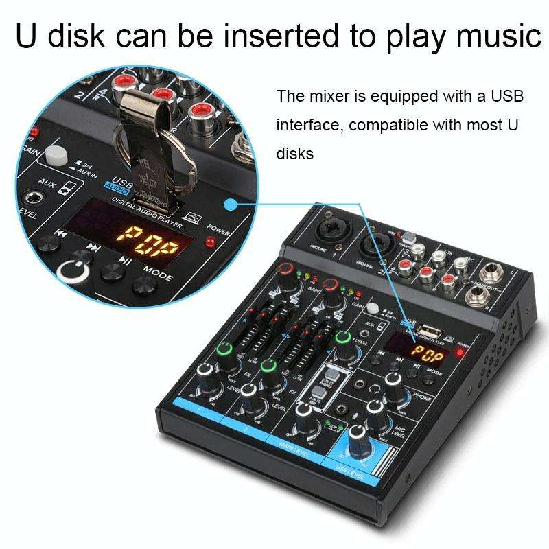 USB Balanced 4-ways Home Computer Recording Bluetooth Sound Card(M4)