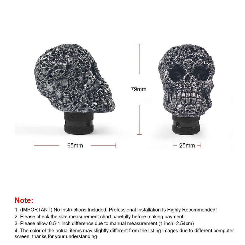 Car Skull Manual Shift Lever Gear Head(Creamy-white)