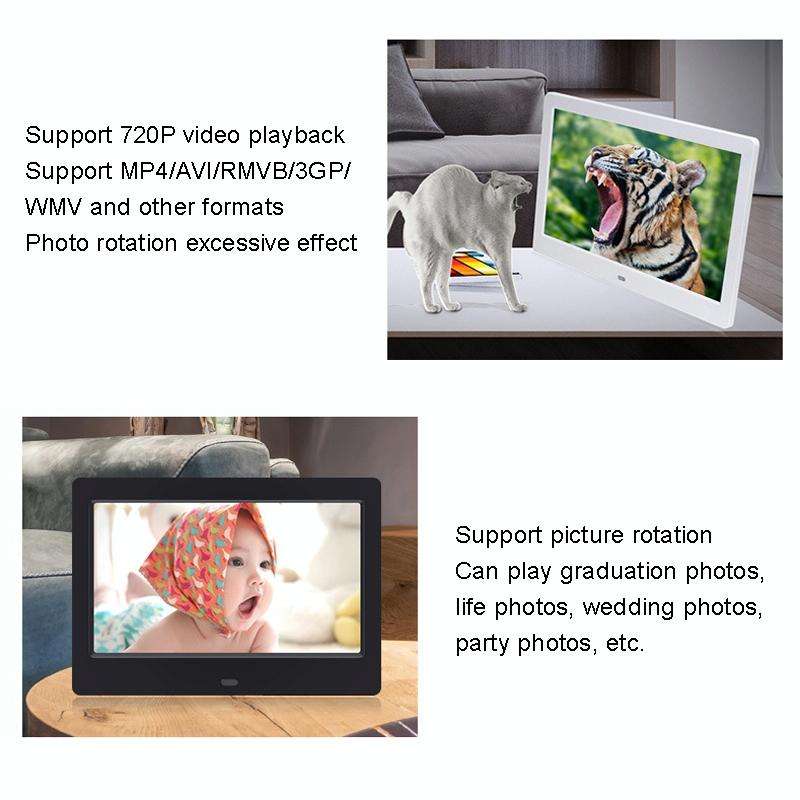 DPF-706 7 inch Digital Photo Frame LED Wall Mounted Advertising Machine, Plug:US Plug(Black)
