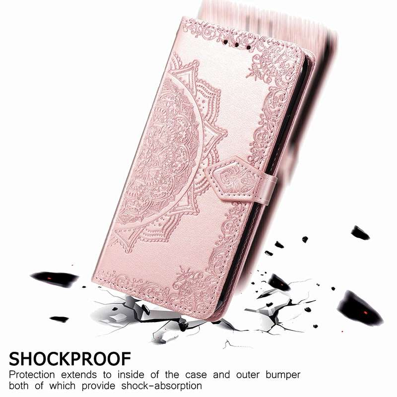 For Samsung Galaxy S22 5G Mandala Flower Embossed Horizontal Flip Leather Case with Holder & Card...