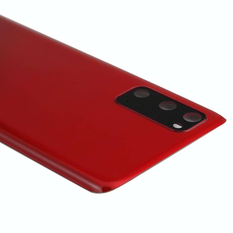 For Samsung Galaxy S20 Battery Back Cover with Camera Lens Cover(Red)