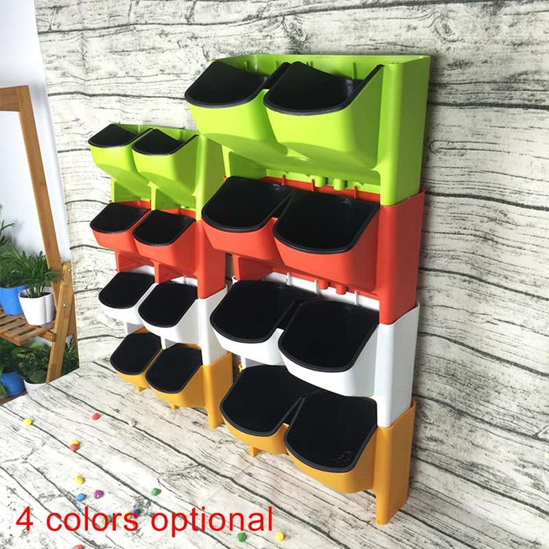 PP Planter Flower Pot Wall Hanging Garden Hanging Stackable Garden Supplies(White)