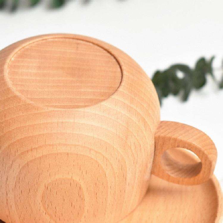 Beech Coffee Cup Accessories Wooden Tableware, Style:Saucer