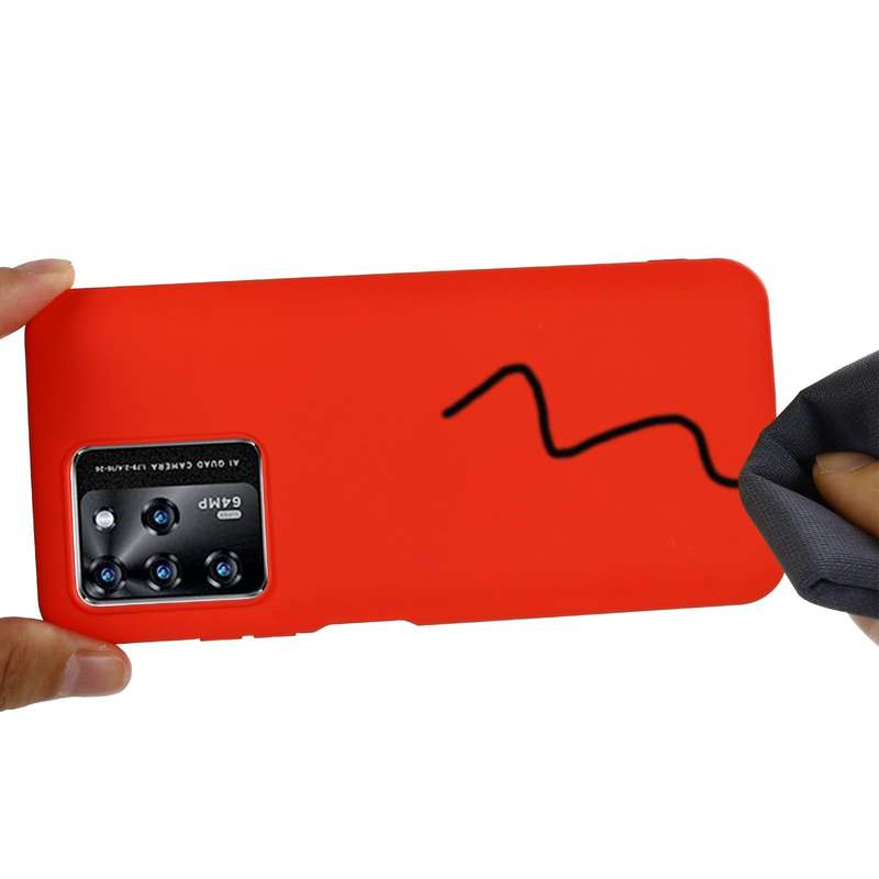 For ZTE Blade V30 Solid Color Liquid Silicone Dropproof Full Coverage Protective Case(Red)