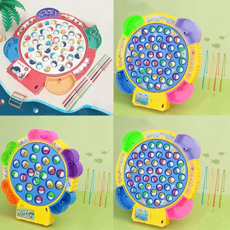 Magnetic Fishing Toy Children Educational Multifunctional Music Rotating Fishing Plate, Colour: H...