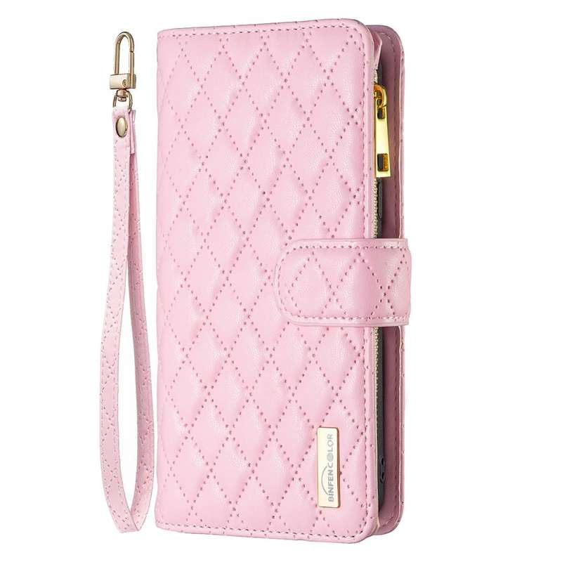 For Samsung Galaxy A73 5G Diamond Lattice Zipper Wallet Leather Flip Phone Case(Pink)