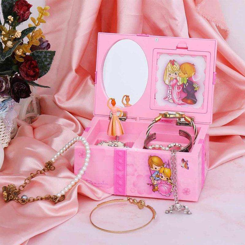 Girly Heart Dancing Girl Jewelry Storage Music Box, Style:Swing(Purple)