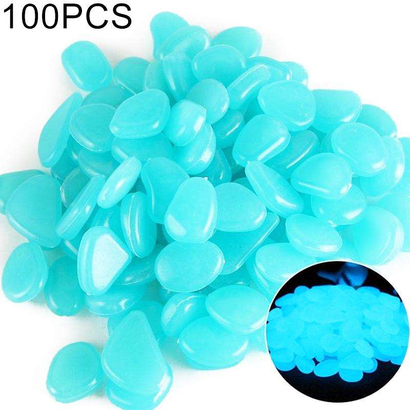 100 PCS Glow in The Dark Garden Pebbles for Walkways & Decoration and Plants Luminous Stones(Baby...